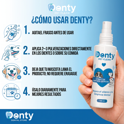 Denty PetClean™ — Dientes Limpios, Sin Cepillo y Sin Veterinario.