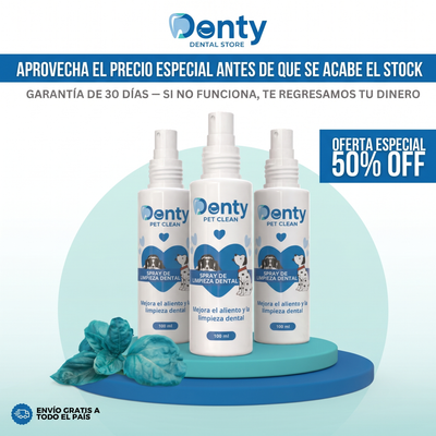 Denty PetClean™ — Dientes Limpios, Sin Cepillo y Sin Veterinario.
